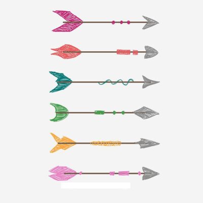 ست طرح های پیکان بصورت نقاشی دستی