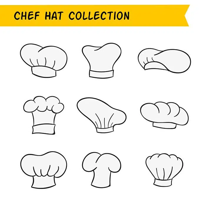 hand drawn chef hat pack 2 1 رستوران-رترو-لوگو-بسته