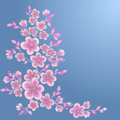 طرح وکتور گل بصورت حاشیه