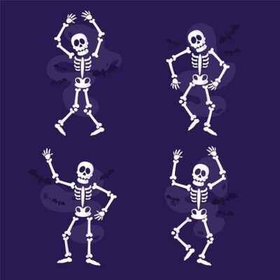 ست وکتور اسکلت با حالات مختلف