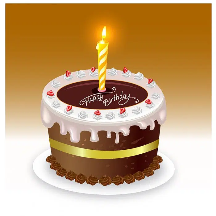 happy birthday cake 1 ایزوله-دو-ورق-کاغذ-با-سایه