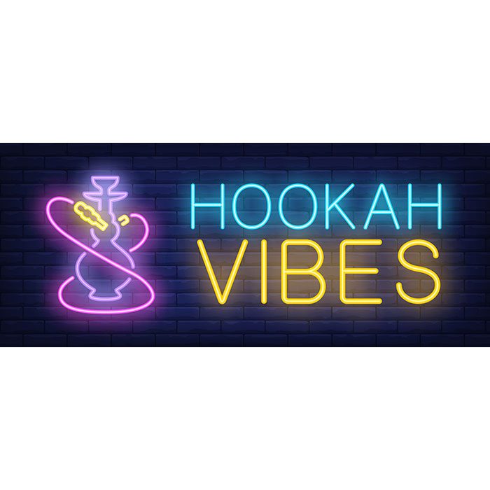 hookah vibes neon sign 1 پر جنب و جوش-مایع-مواج-پس زمینه-تصویر سه بعدی-انتزاعی-رنگین کمانی-سیال-رندر-نئون-هولوگرافیک