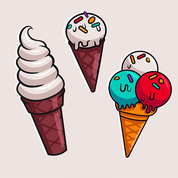 ice cream icons flat colorful classic design 1 1 تجهیزات سرویس تمیزکاری بالا