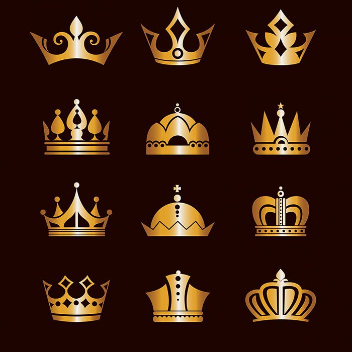 imperial crown icons shiny golden classic design 1 1 نمادهای گندم - طلایی - مسطح - کلاسیک - شکلهای متقارن -