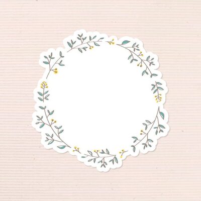 طرح ژورنال و استکیر طراحی با المان های برگ و گل