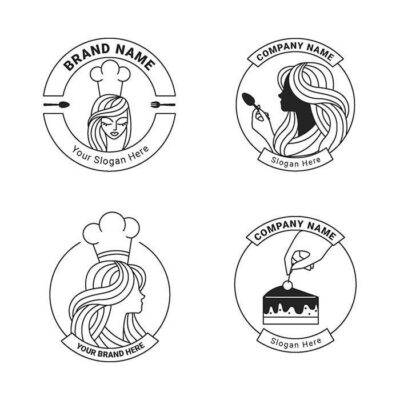 ست و مجموعه 4 تایی آرم آشپز خانم مناسب قنادی و شیرینی پزی