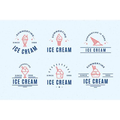 ست 6 تایی انواع بستنی مناسب طراح لوگو و آرم