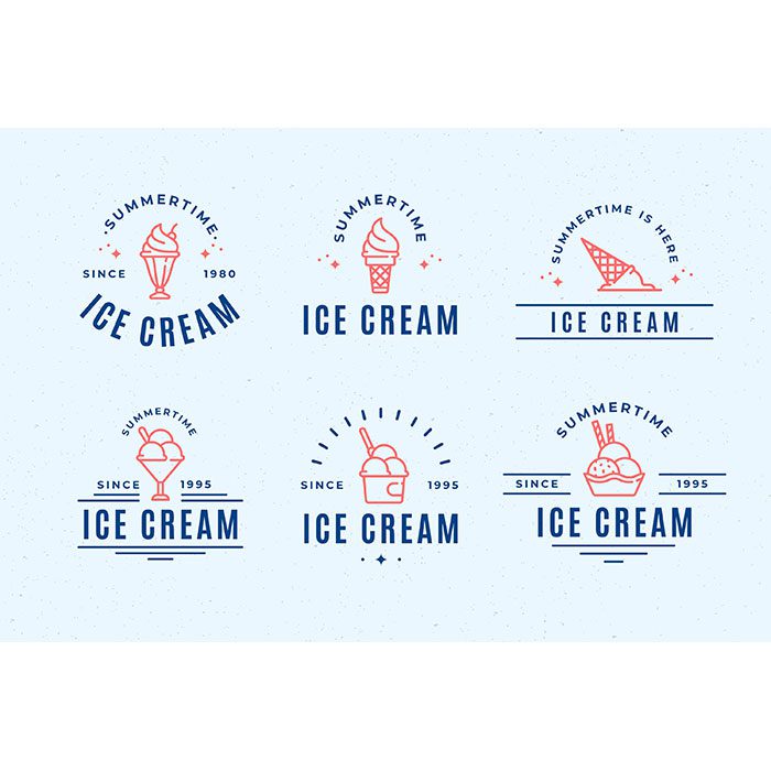 linear flat ice cream label collection 2 1