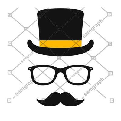 وکتور کلاه و عینک و سبیل مناسب روز مرد تای دی