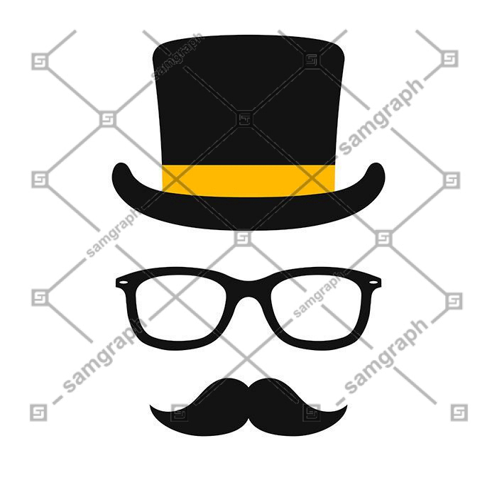 male photo booth props vector 1