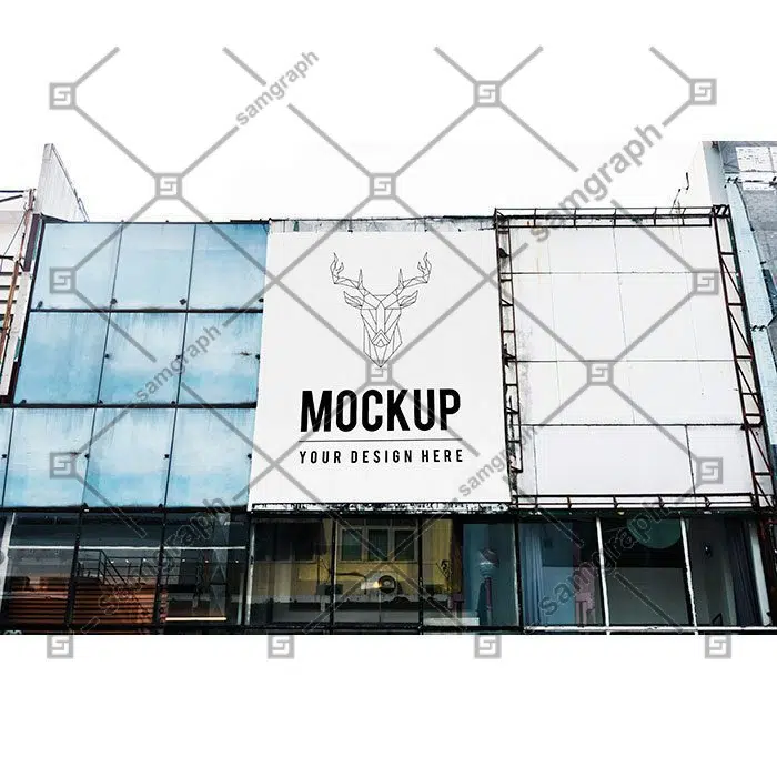 minimal large scale vertical billboard mockup 1 ماکت بیلبورد مینیمال مقیاس بزرگ