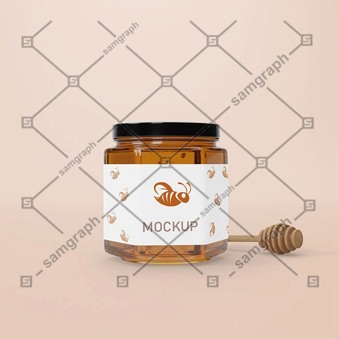 mock up jar with honey 1 طرح سبزیجات سالم - میز چوبی
