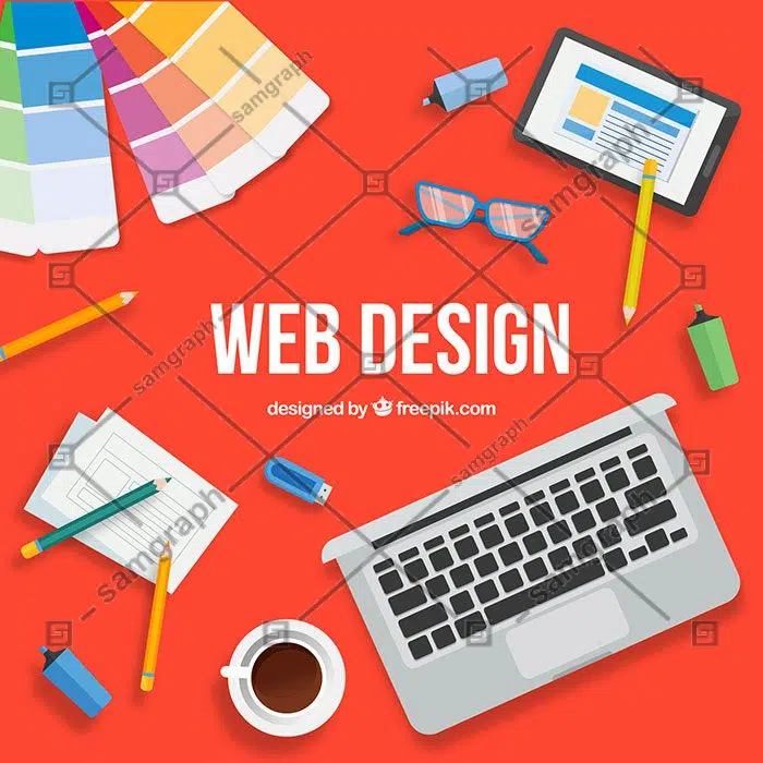 modern web design concept with flat design 1 مفهوم طراحی وب مدرن با طراحی مسطح