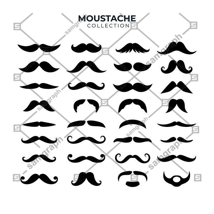 movember mustache pack collection flat design 1 تصویر
