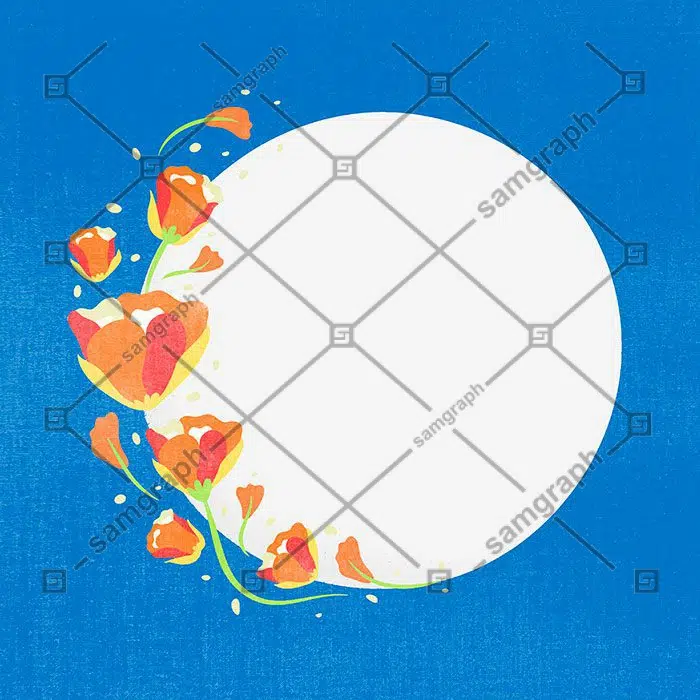 orange flower frame vector cute illustration 1 نارنجی-گل-قاب-وکتور-تصویر زیبا