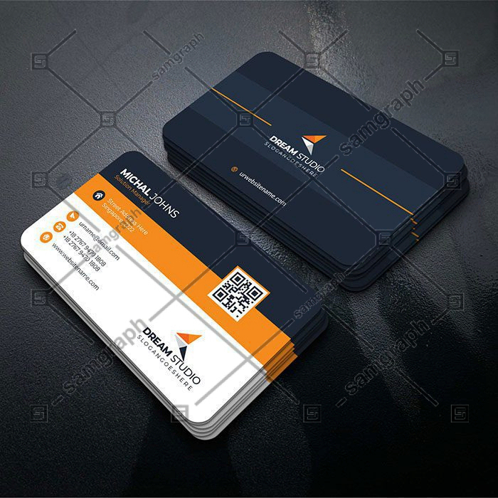orange shape visit card 1 نامه-م-مارک-لوکس-لگو-مفهوم-طراحی-وکتور