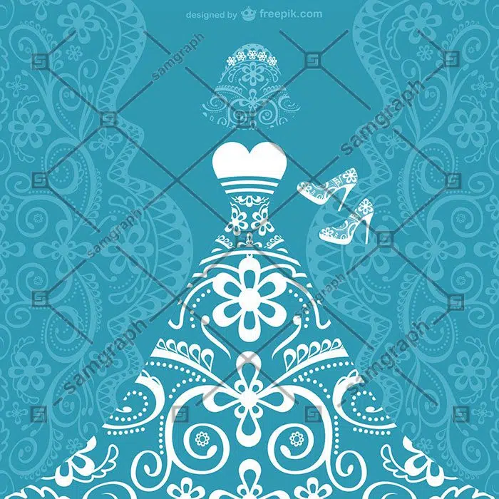 ornamental white dress 1 لباس زینتی-سفید