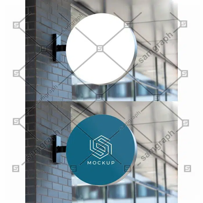 ماکت و طرح تابلو لایت باکس با فضای کار 1 outdoor business sign mock up 1 ماکت-نشانه-کسب و کار در فضای باز