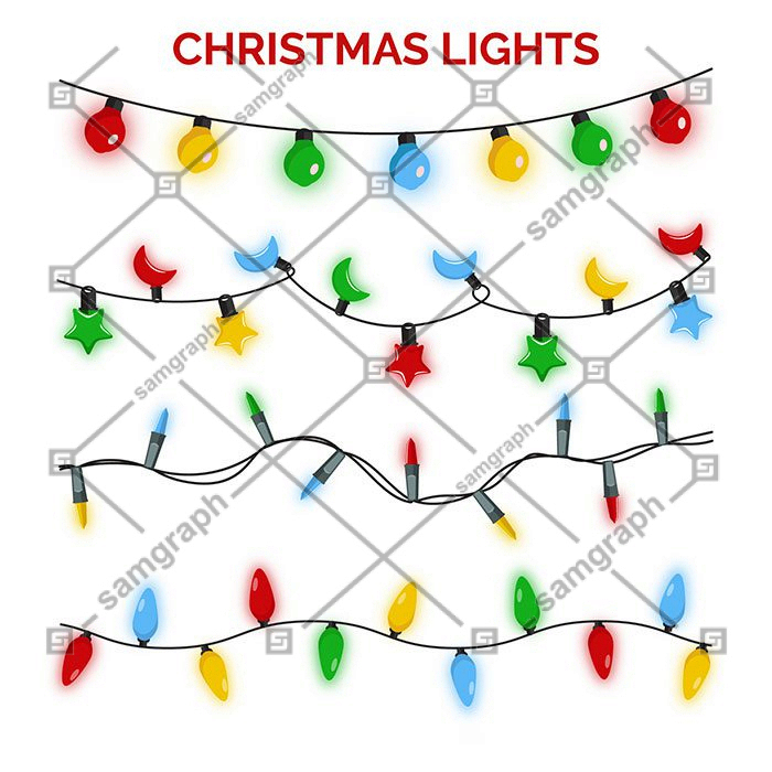 pack bright christmas lights 1 وکتور