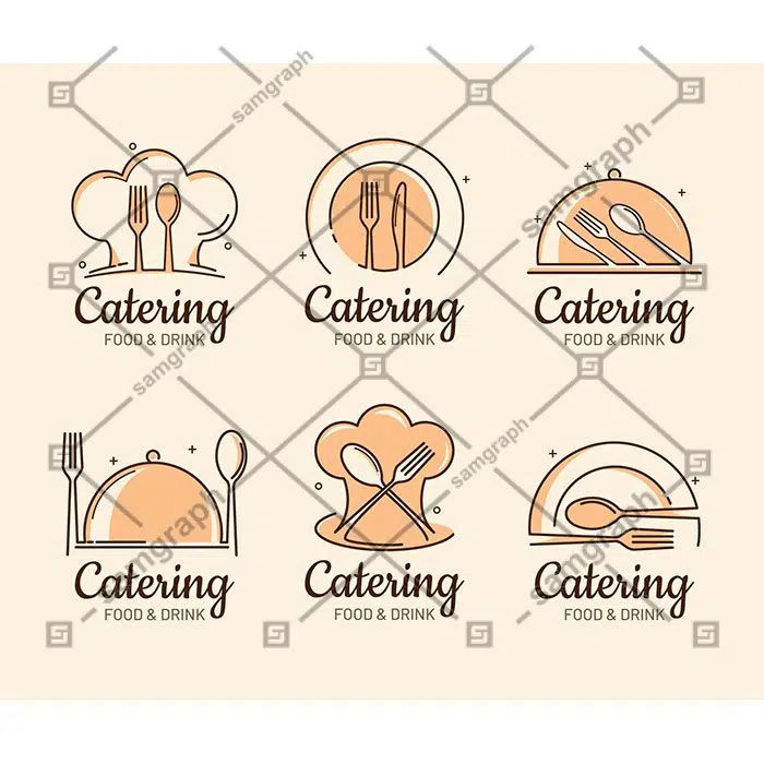 pack flat catering logo templates 3 1 رستوران-رترو-لوگو-بسته