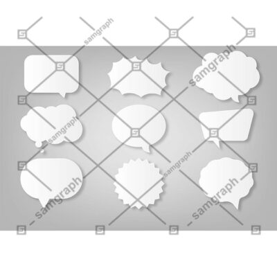 ست 9 تایی نقل قول و حباب کاغذی