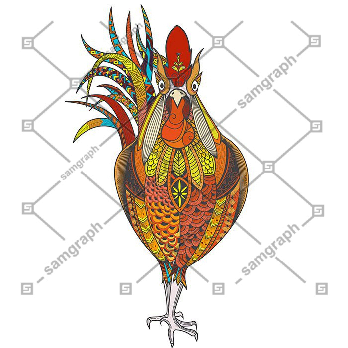 poster with zenart patterned rooster 1 پوستر-با-زنارت-نقش-خروس