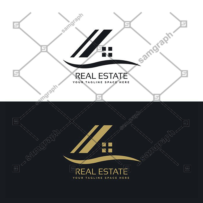 real estate logo 1 شهری-سیاه-سیلوئت-با رفلکس