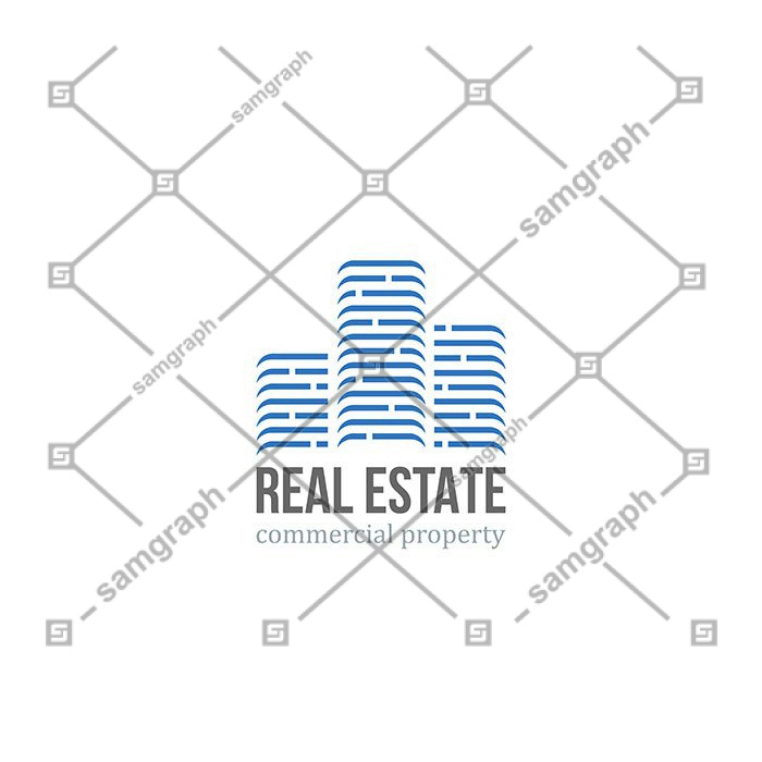 real estate logo apartment 1 شهری-سیاه-سیلوئت-با رفلکس