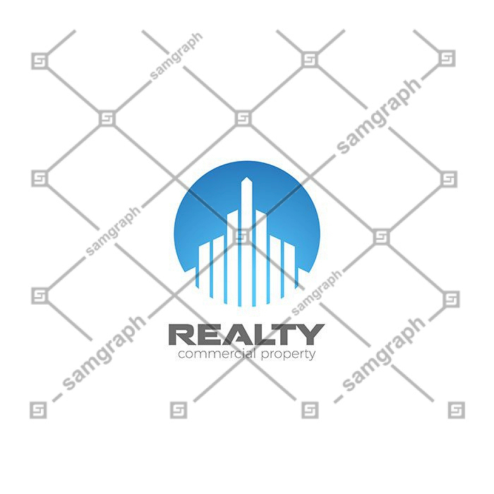 real estate logo icon 1 شهری-سیاه-سیلوئت-با رفلکس