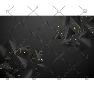 پس زمینه واقع گرایانه چند ضلعی مشکی با خطوط طلایی