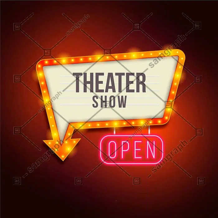 realistic retro light billboard background 1 مجموعه-گوشه-حاشیه-تصویرسازی-زینتی-قاب-تک رنگ-سبک