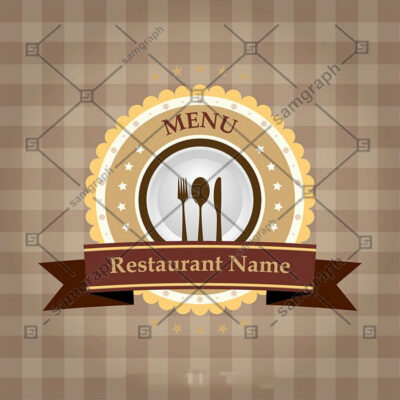 برند و لوگو رستوران با روبان برند