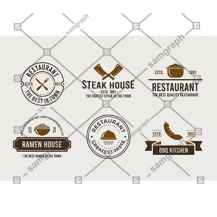 restaurant retro logo pack 1 رستوران-رترو-لوگو-بسته