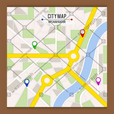 نقشه راه با اشاره گرها به سبک مسطح