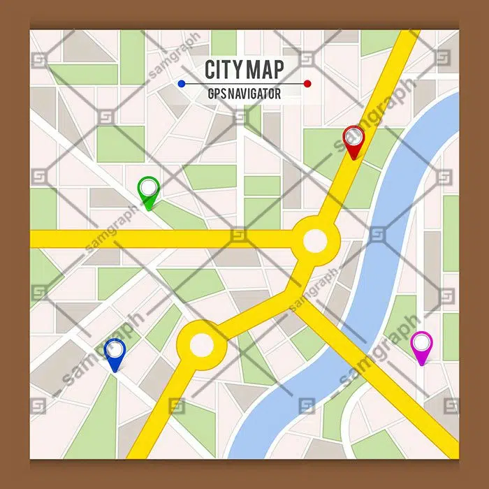 نقشه راه با اشاره گرها به سبک مسطح 1 road map with pointers flat style 1 نقشه راه با اشاره گرها به سبک مسطح
