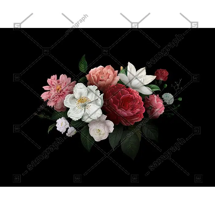 roses bloom 1 مجموعه-گوشه-حاشیه-تصویرسازی-زینتی-قاب-تک رنگ-سبک