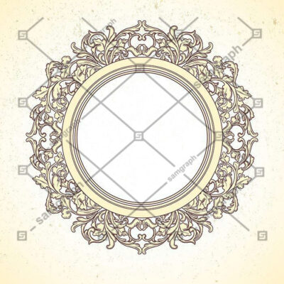 قاب گرد با سبک ارنامنتال با فضای خالی