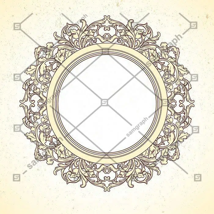 round frame ornamental style 1 مجموعه-گوشه-حاشیه-تصویرسازی-زینتی-قاب-تک رنگ-سبک