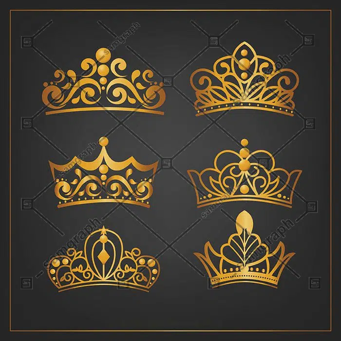 royal crown templates luxury shiny golden design 1 1 مجموعه-گوشه-حاشیه-تصویرسازی-زینتی-قاب-تک رنگ-سبک