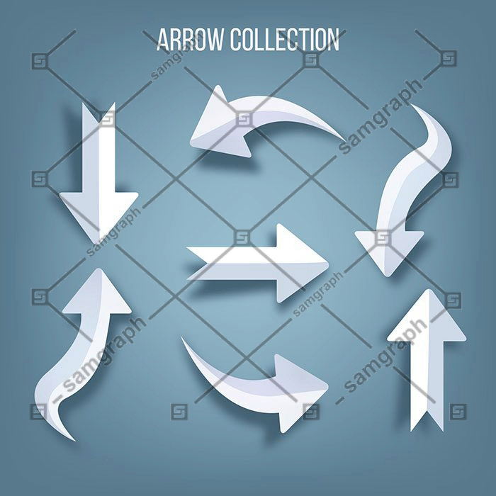 set arrows mark realistic style 1 مجموعه آرم-آشپز-زن-مسطح 1