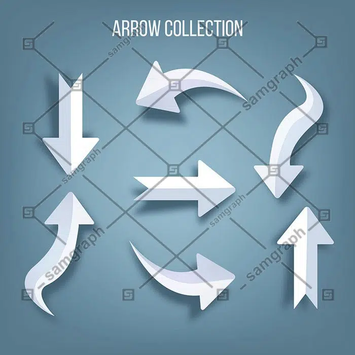 set arrows mark realistic style 1 مجموعه-گوشه-حاشیه-تصویرسازی-زینتی-قاب-تک رنگ-سبک