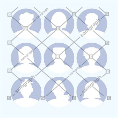 مجموعه آواتار سیلوئت و آیکون کاربر