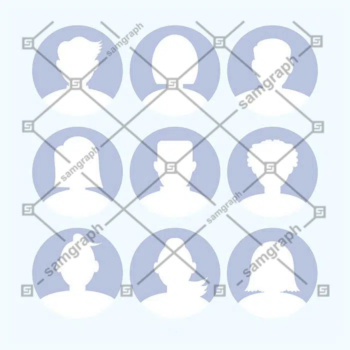 set avatar silhouettes 1 مجموعه-گوشه-حاشیه-تصویرسازی-زینتی-قاب-تک رنگ-سبک