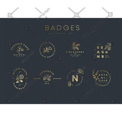 مجموعه گیاه شناسی لوگو و طراح برداری