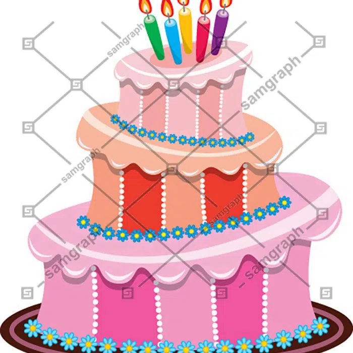طرح وکتور کیک تولد سه طبقه با شمع 1 set of birthday cake vector 9 1 مجموعه-کیک-تولد-وکتور-9