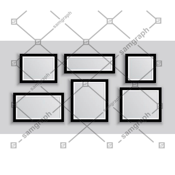 six wall photo frames different sizes 1 طرح وکتور نئون فست فود همبرگر
