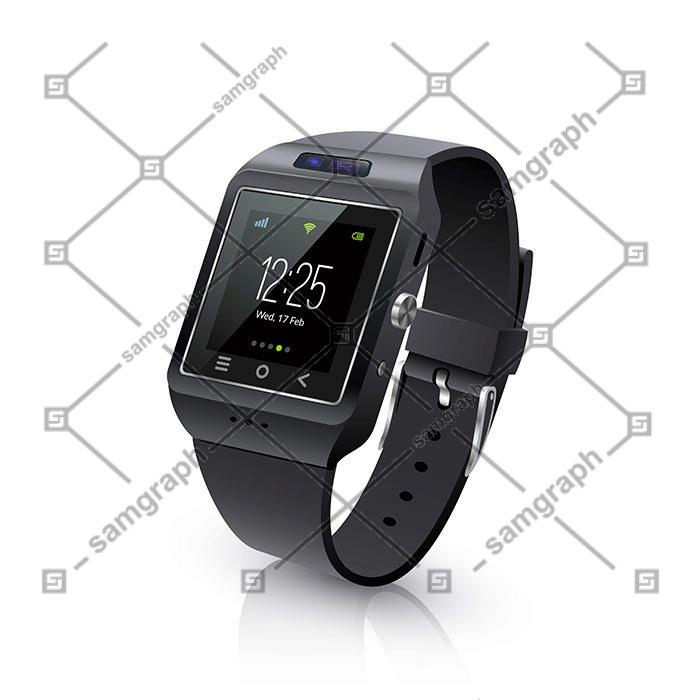 smart watch realistic image black 1 سفید-عروسی-زن-لباس-با-حجاب