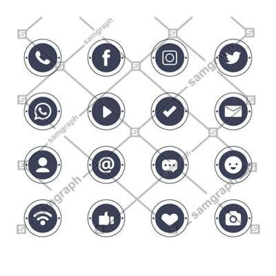 ست وکتور و آرم رسانه های اجتماعی