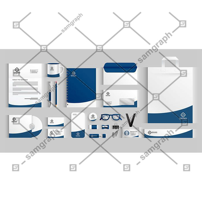 stylish business stationery items set blue color 1 شیک-تجاری-لوازم-لوازم-ست-آبی-رنگ