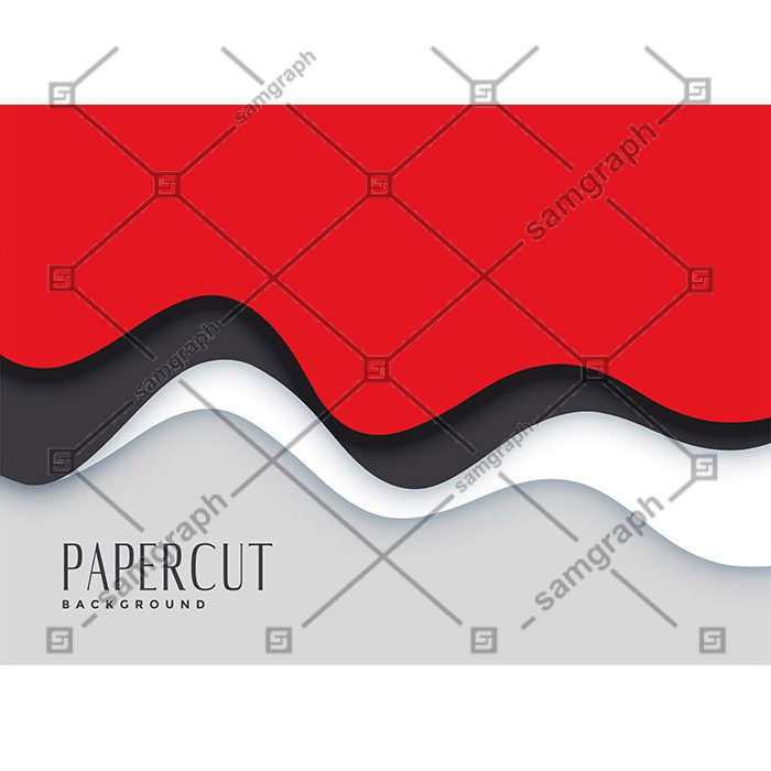 stylish red papercut layers background 1 بشقاب